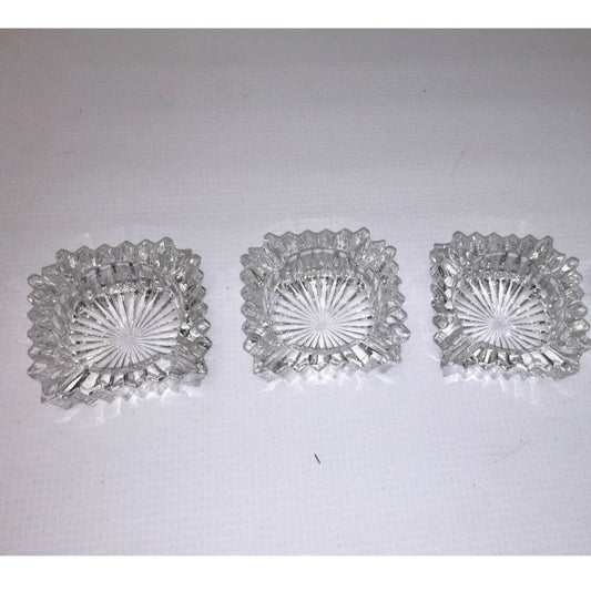 Set (3) CRYSTAL Tealight CANDLE Holders Pretty burst pattern Unbranded A+ Stuff Candle Holders