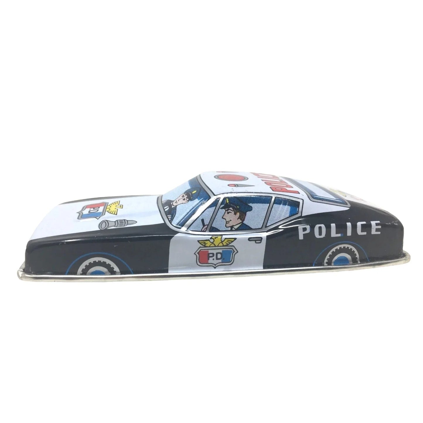 Vintage Japanese Tin Police Car Toy - Great Shape and Retro Style A+ Stuff A+ Stuff