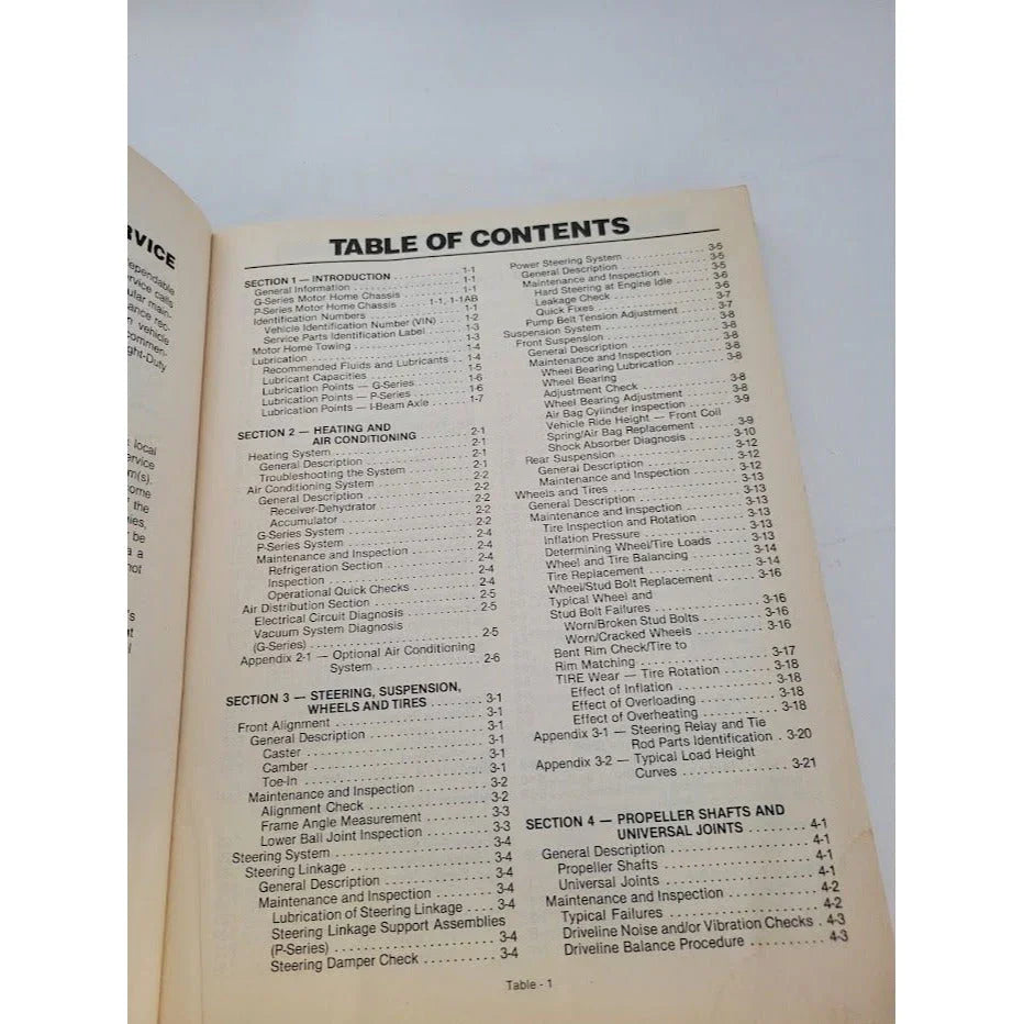 Chevrolet Motor Home Chassis Service Guide - 1995 Edition - Vintage Repair Manual / Service Manual - Some Wear (see photos) chassis A+ Stuff Books