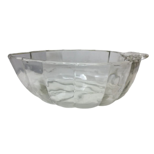 Pretty Leaf Shaped Crystal Serving Dish Prism Effect cut Bottom Ridges A+ Stuff A+ Stuff