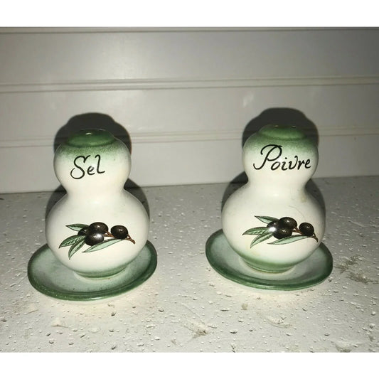 SEL and POIVRE Ceramic SALT AND PEPPER SHAKER SET Olives Trays Unbranded A+ Stuff Salt & Pepper Shakers
