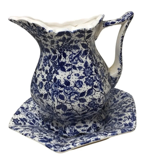 Vintage Country Blue and white floral pattern Pitcher and Basin - Nice decor enesco A+ Stuff