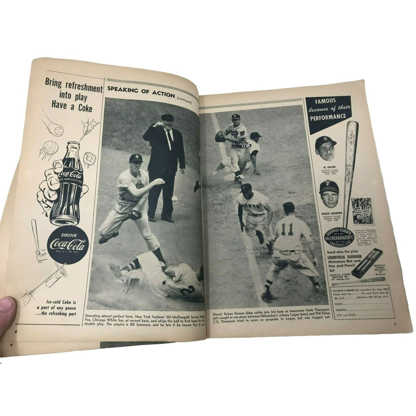 1956 SPORTS REVIEW BASEBALL Yogi Ernie Banks MLB Vtg