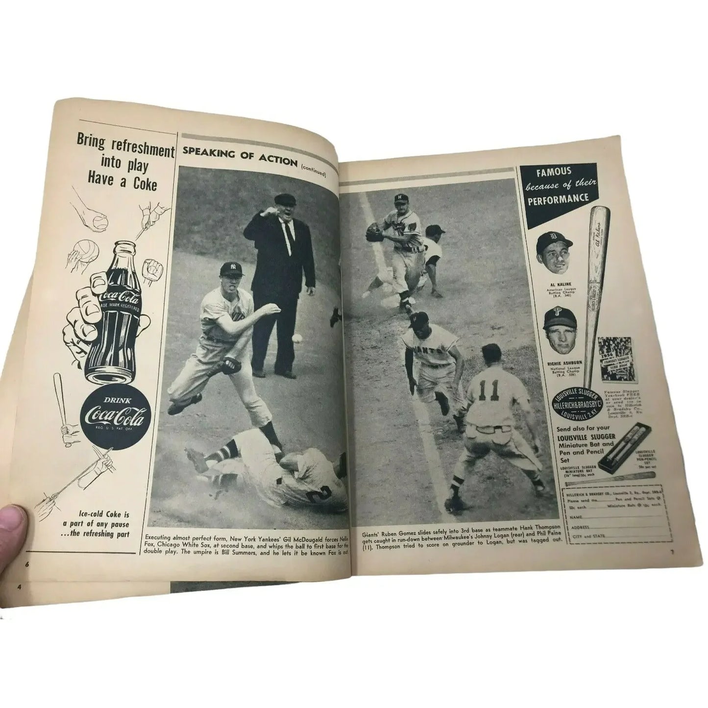 1956 SPORTS REVIEW BASEBALL Yogi Ernie Banks MLB Vtg A+ Stuff