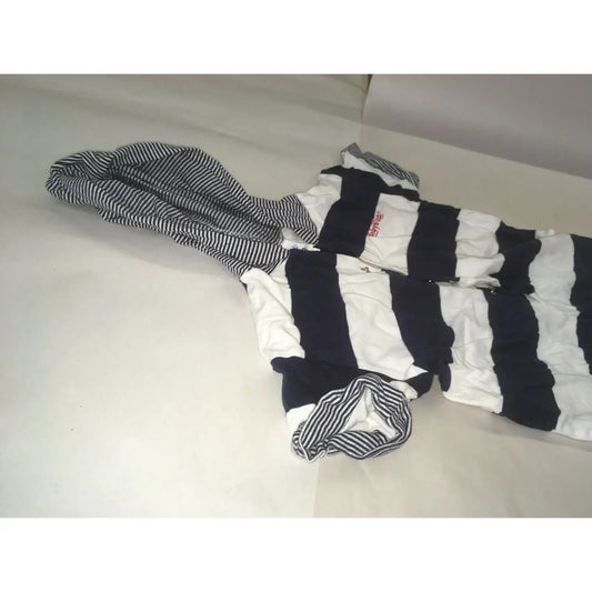 Vintage Baby B Gosh Boys Navy Stripe ROMPER Size 24mo Navy Stripe NAVY