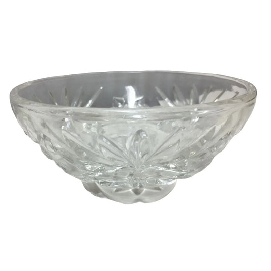 Vintage small crystal dish with petal pattern - fancy dishes - pretty small condiment bowl or dessert bowl A+ Stuff A+ Stuff