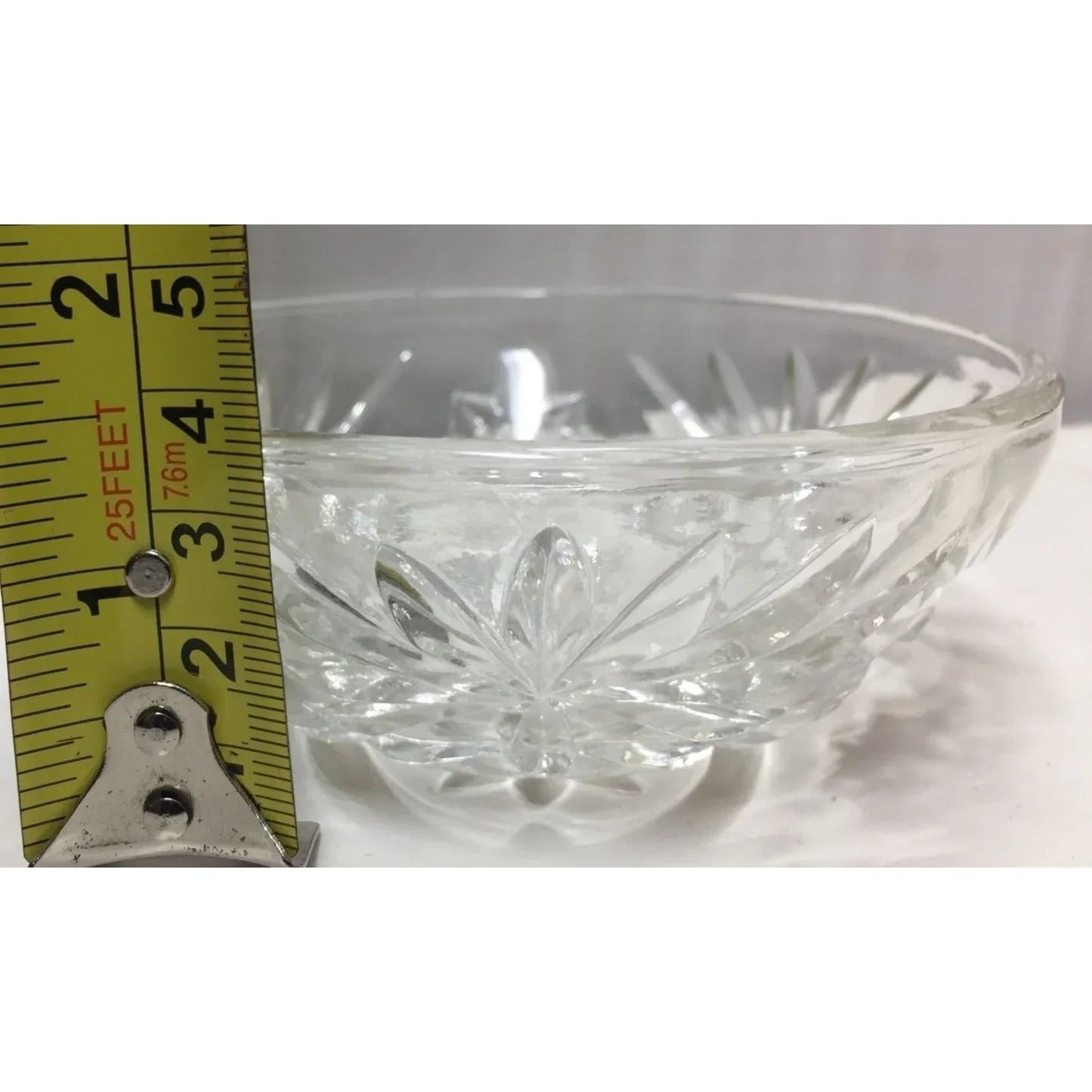 Vintage small crystal dish with petal pattern - fancy dishes - pretty small condiment bowl or dessert bowl A+ Stuff A+ Stuff