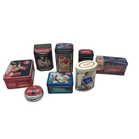 Vintage Coca-Cola Tins - Set of (8) Different Advertising Tins Coca-Cola A+ Stuff
