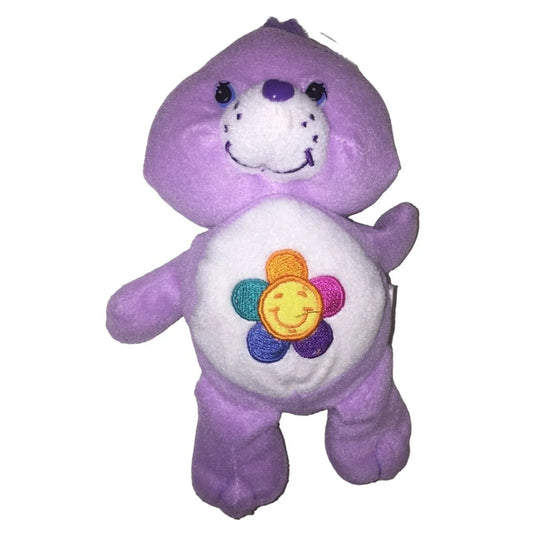 HARMONY Bear Care Bears Plush Toy Purple with colorful Flower on Belly - 7" Tall Care Bears A+ Stuff