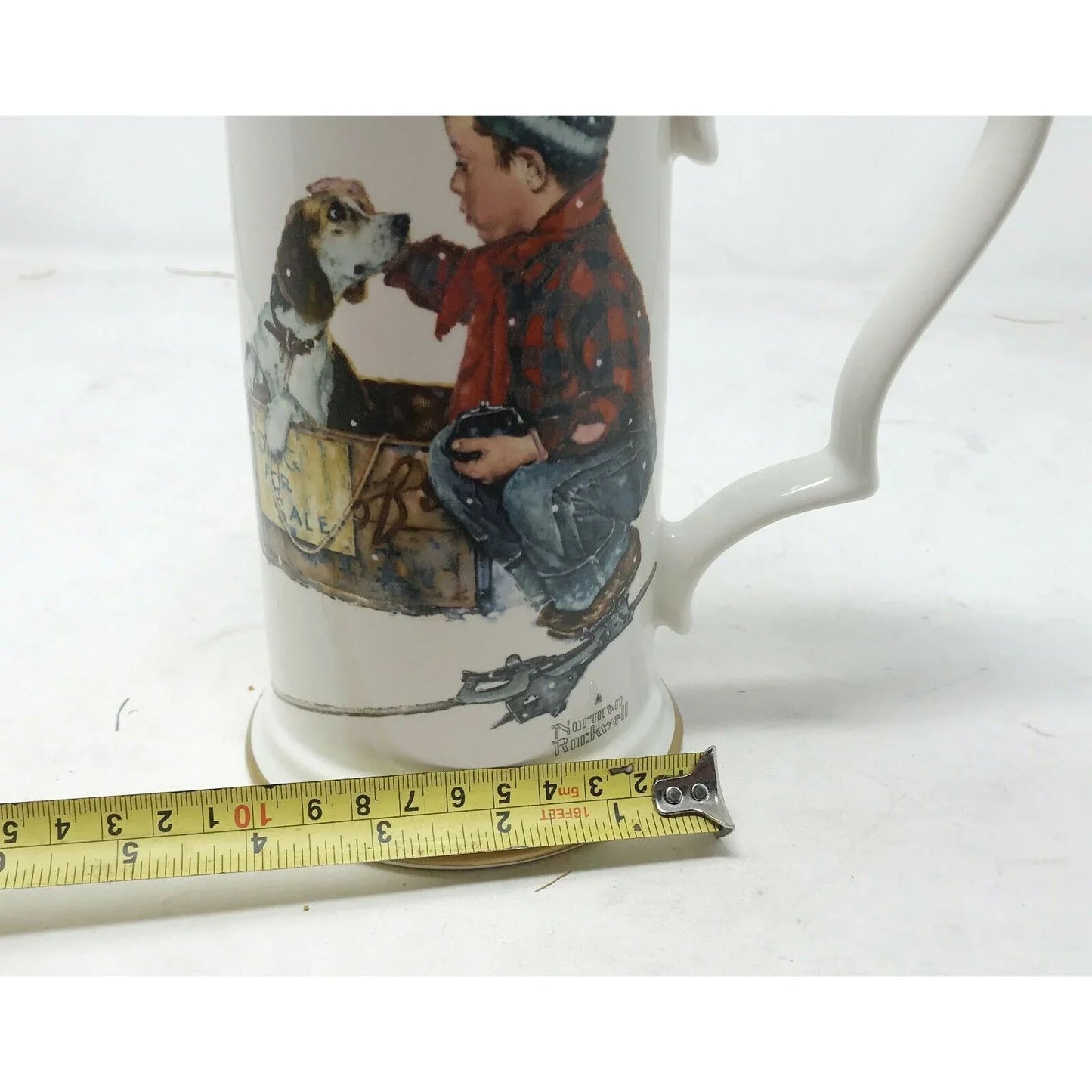 Norman Rockwell, Gorham Limited, "A Boy Meets His Dog" Stein. #2180 of 9,800. Norman Rockwell A+ Stuff Mugs