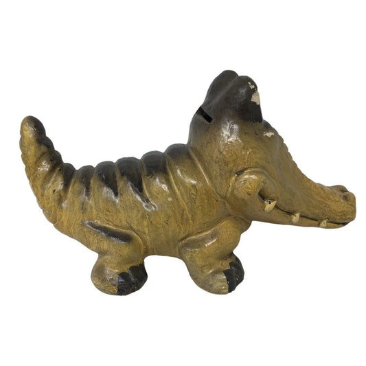 Vintage Big Eyes Ceramic Alligator Bank - Cute Retro Find! A+ Stuff A+ Stuff