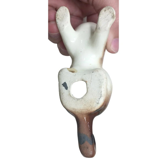 Small Cat figurine - white face and checs with multi color tiger heat, feet and back end A+ Stuff A+ Stuff
