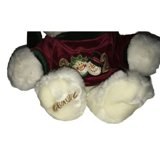 Dandee White Christmas Teddy bear 2002 Edition - Holiday collectible bear - Stuffed animal plush Vintage Teddy Bear DanDee A+ Stuff Stuffed Animals