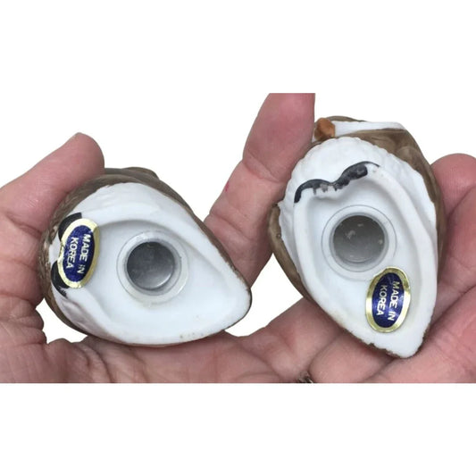 Cute Owl Salt and Pepper Shaker Set - Big eyed Pair of Ceramic Shakers A+ Stuff A+ Stuff