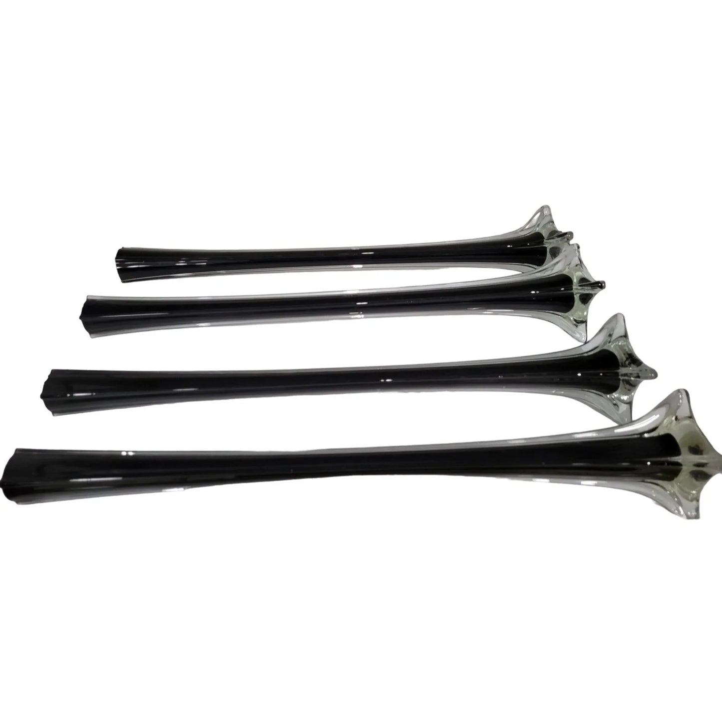 Set of 4 Tall Vases (24") Black and Clear Glass - Like New A+ Stuff A+ Stuff
