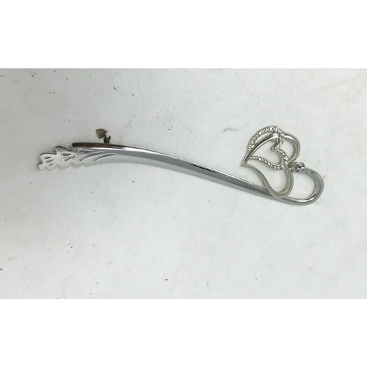 Entwined HEARTS Bookmark SIlver Tone in GIFT Box w Ribbon Unbranded