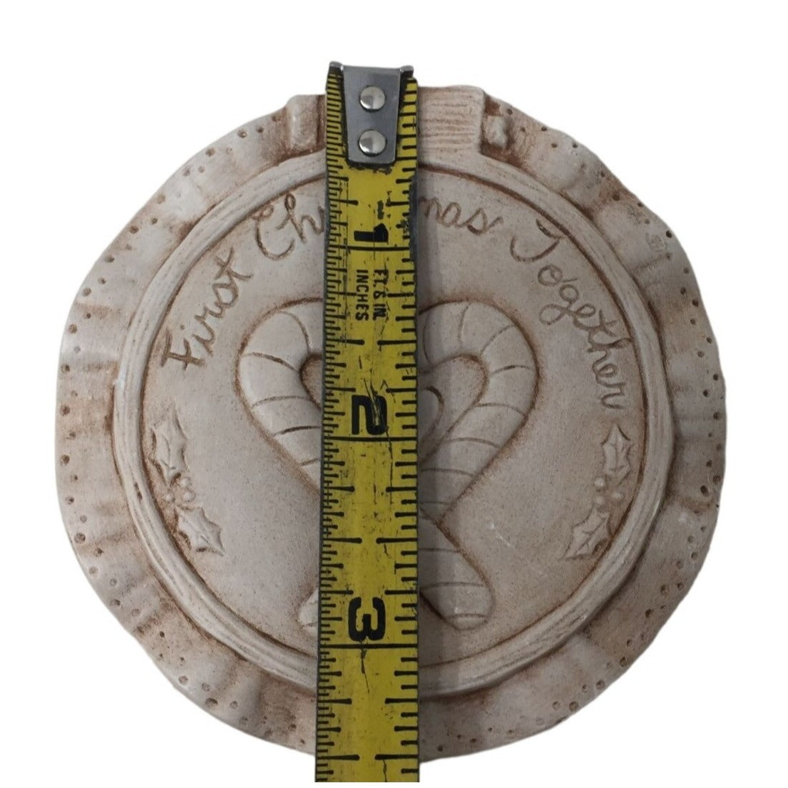 "First Christmas Together' cute Ceramic Refrigerator Magnet - Signed on back