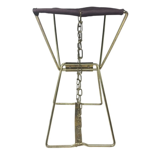 Vintage Camping Stool Portable Brown Canvas & Metal Chair Folds up for easy Transport - Little to No Use - Great Find! A+ Stuff A+ Stuff