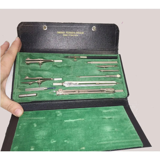 Vtg CHICAGO TECHNICAL College DRAFTING TOOLS Set Made in Germany A+ Stuff