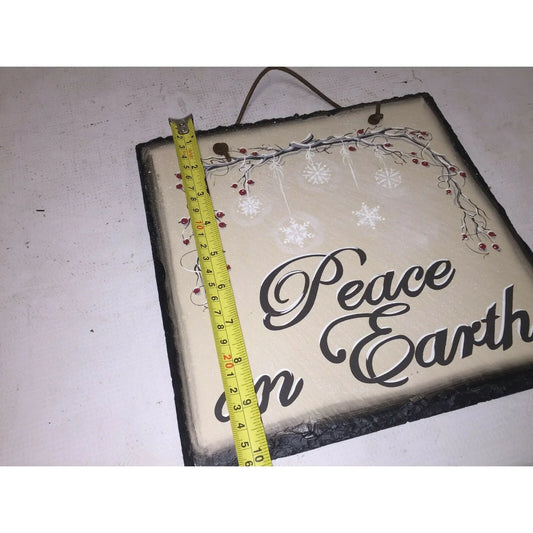 Peace On Earth Holiday Decorative Hanging Tile Christmas Decor Unbranded A+ Stuff Home & Garden