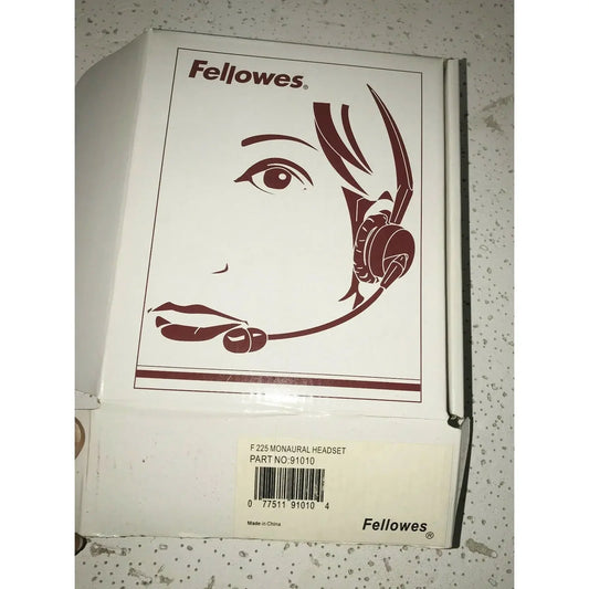 FELLOWES F225 MONAURAL HEADSET in Box 91010 Phone Headset w manual A+ Stuff