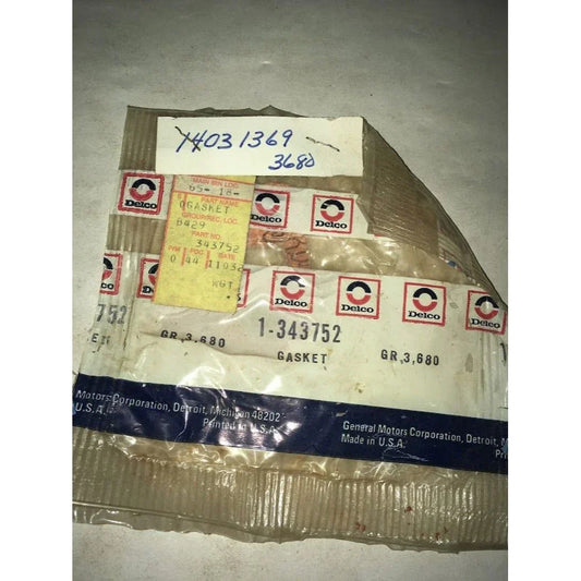 Genuine Vintage Delco GM part no. 343752 GASKET Discontinued General Motors OEM Part GM A+ Stuff Gaskets & O-Rings