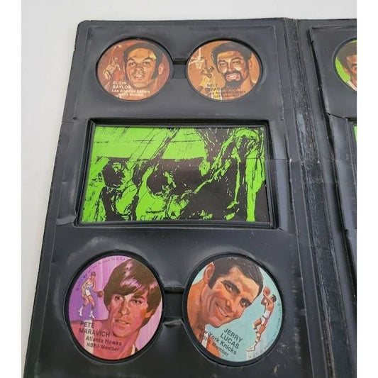 Vintage INSTANT REPLAY Case with 8 Discs - Elgin Baylor WIlt Chamberlin Pete Maravich Jerry Lucas Oscar Robertson Jerry West Willis Reed Joh A+ Stuff A+ Stuff Sports Collectibles