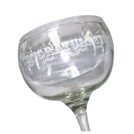 'CONGRATULATIONS' Oversized Cocktail Glass -Congrats gift or gift basket -10" Unknown A+ Stuff Glass