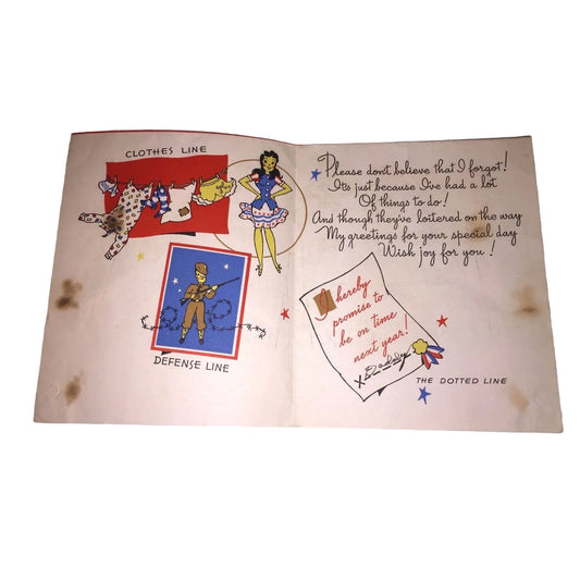 "It's the SAME OLD LINE, Been So Busy!" Cute Retro Greeting Card - Mid-Century A+ Stuff A+ Stuff Greeting & Note Cards