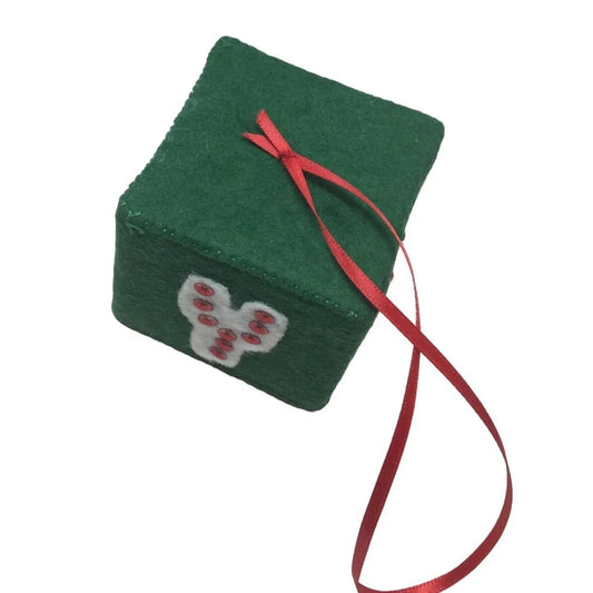 JOY Holiday Christmas Ornament - Cube style Holiday Decor - J - O - Y and Joy on sides of cube Handmade A+ Stuff
