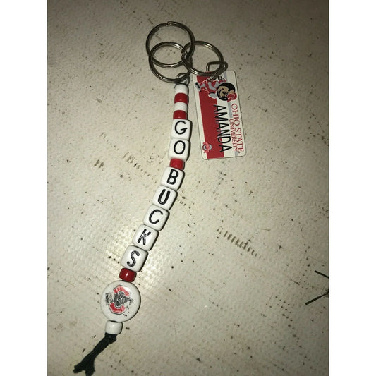 OHIO STATE Buckeyes "GO BUCKS" Keychain OSU Fan Amanda Gift Unbranded A+ Stuff Keychains