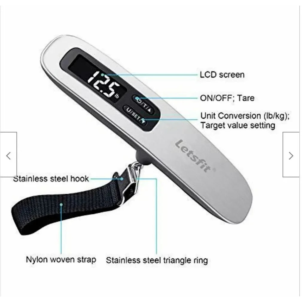 LETSFIT Portable SUITCASE Digital LUGGAGE SCALE for Travelers Letsfit