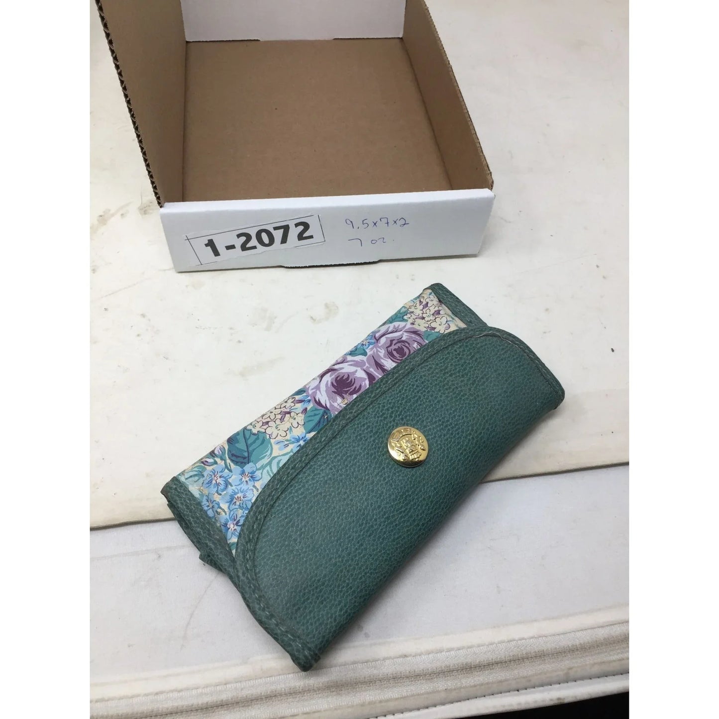 Teal and Purple Floral Print and Textured Solid Sunglasses or Glasses Case A+ Stuff A+ Stuff