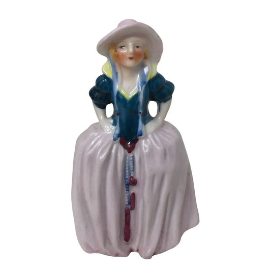 Mid-Century Colonial Figurines Sun Hat Porcelain / China Woman A+ Stuff A+ Stuff