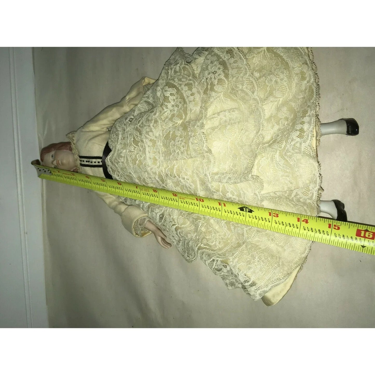 JULIET VINTAGE YIELD HOUSE Doll with ivory and Black Dress Yield House A+ Stuff Dolls