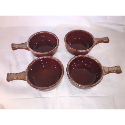 World ULTIMA Set (4) HANDLED BOWLS Pot Pie or Soup Bowl Stoneware Chefs A+ Stuff Bowls