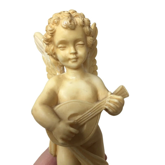 Vintage Angel with Lute Figurine- made in Italy A+ Stuff A+ Stuff