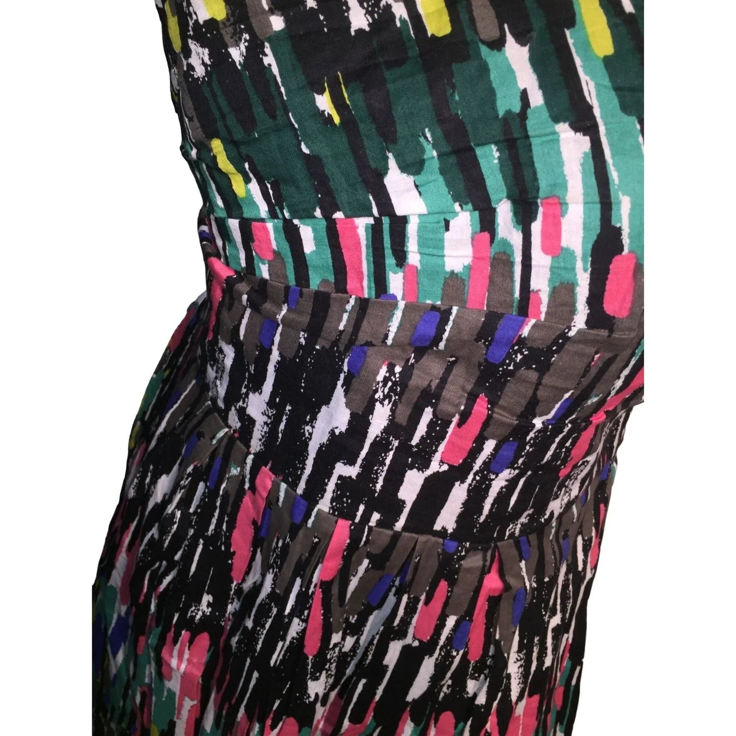 Johnny Martin Paint Stroke looking Sleeveless Party Dress Black, Teal, Pink, White, Yellow Johnny Martin A+ Stuff