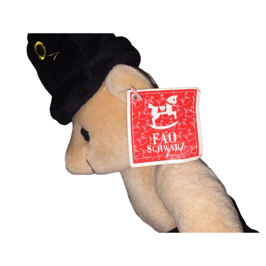 FAO Schwartz Light tan bear with Tall Hat & Black pants with gold stripe - Vintage Toy FAO SCHWARTZ A+ Stuff Stuffed Animals