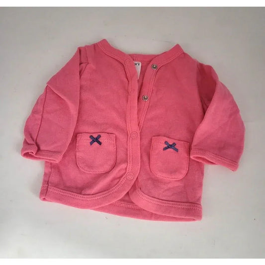Carters Infant jacket 3 mos - pink with blue bows on pockets carters A+ Stuff Coats & Jackets
