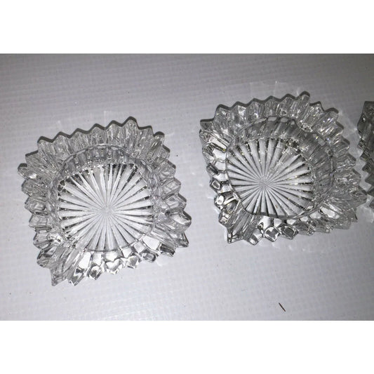 Set (3) CRYSTAL Tealight CANDLE Holders Pretty burst pattern Unbranded A+ Stuff Candle Holders