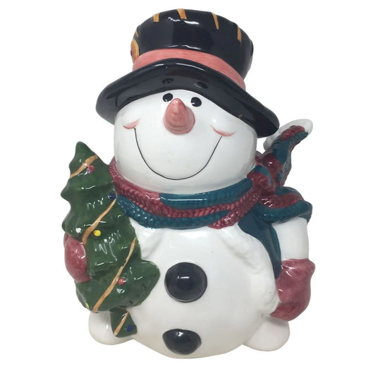 Fun and Festive Smiling Ceramic SNOWMAN COOKIE Jar - Great Holiday Kitchen Decor Giftco A+ Stuff
