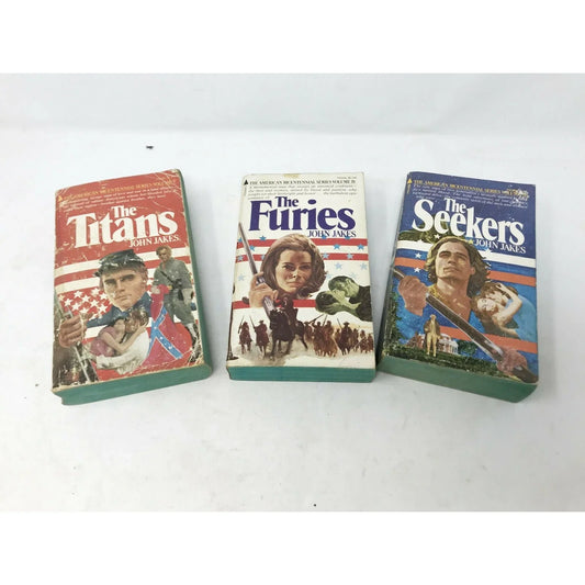 JOHN JAKES Paperback SET The TITANS The FURIES The SEEKERS 1976 Ed A+ Stuff A+ Stuff Books