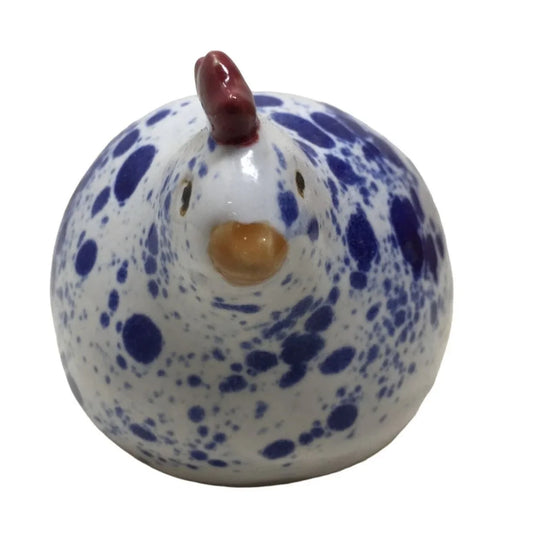 Cute Blue and White Chicken Country Style Decor Round Body Rustic Style A+ Stuff A+ Stuff