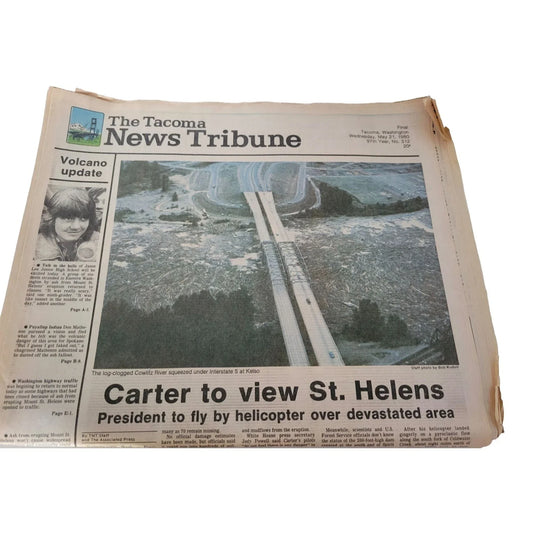 President Carter to view Mount St. Helens - Newspaper - The Tacoma News Tribune May 21st 1980 The Tacoma News Tribune A+ Stuff