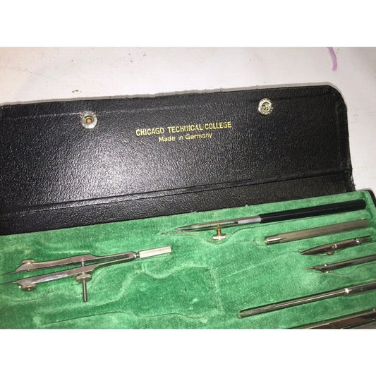 Vtg CHICAGO TECHNICAL College DRAFTING TOOLS Set Made in Germany A+ Stuff