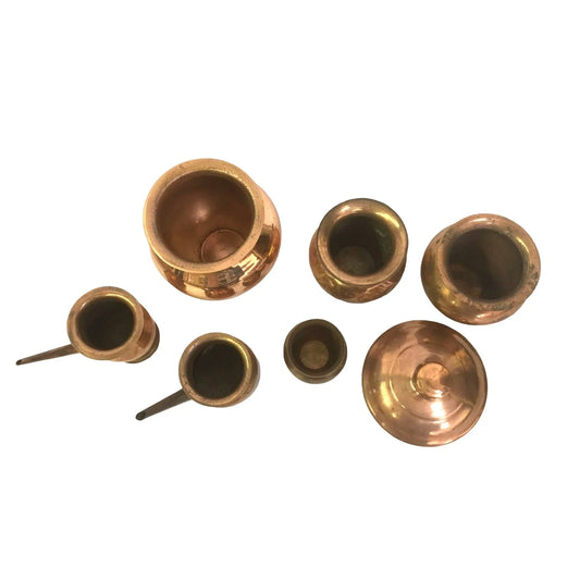 Vintage Copper Pourers and Bowls Mixed Set - Decorative motif Copper Dishes A+ Stuff A+ Stuff Serving Pitchers & Carafes