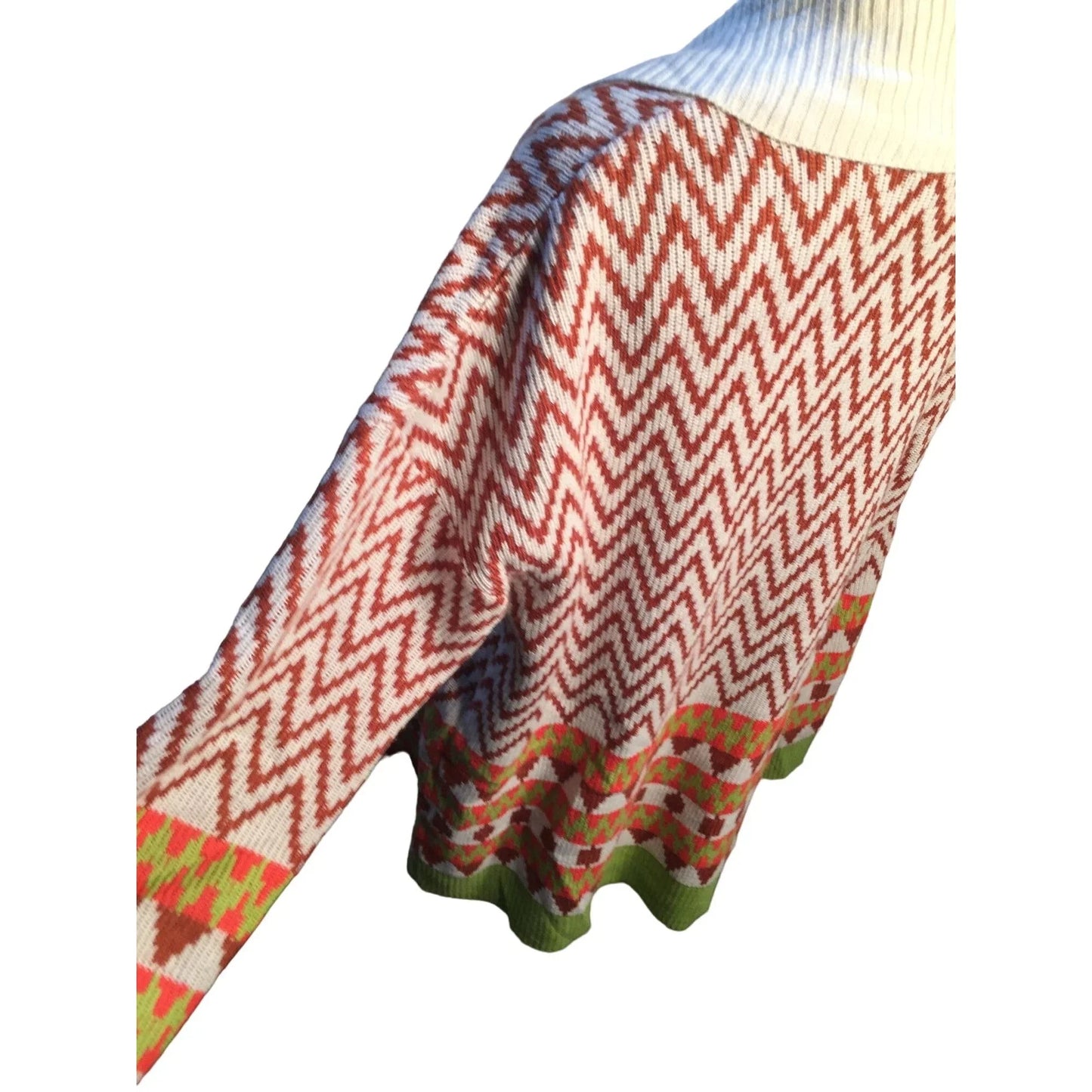 Great Geometric Pattern Colorful Long Sweater by So It Is - Size Large So It Is A+ Stuff