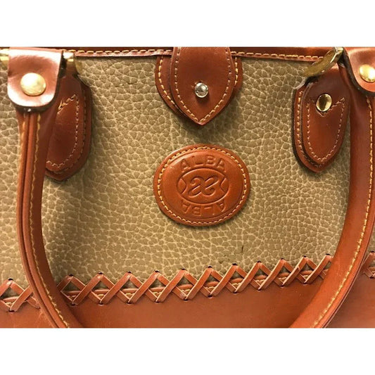 Alba - Tan and leather Handbag - ladies bag brown optional shoulder strap - couple of speck and spots -overall good condition ALBA A+ Stuff Handbags