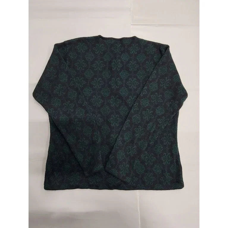 Talbots Womens S Dark Detailed pattern sweater with small red flowers Talbots A+ Stuff Shirts & Tops